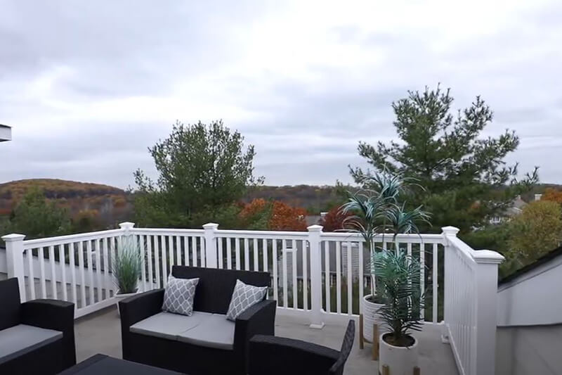 Enjoy wooded views from your optional rooftop deck.